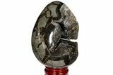 Septarian Dragon Egg Geode - Black Crystals #121270-2